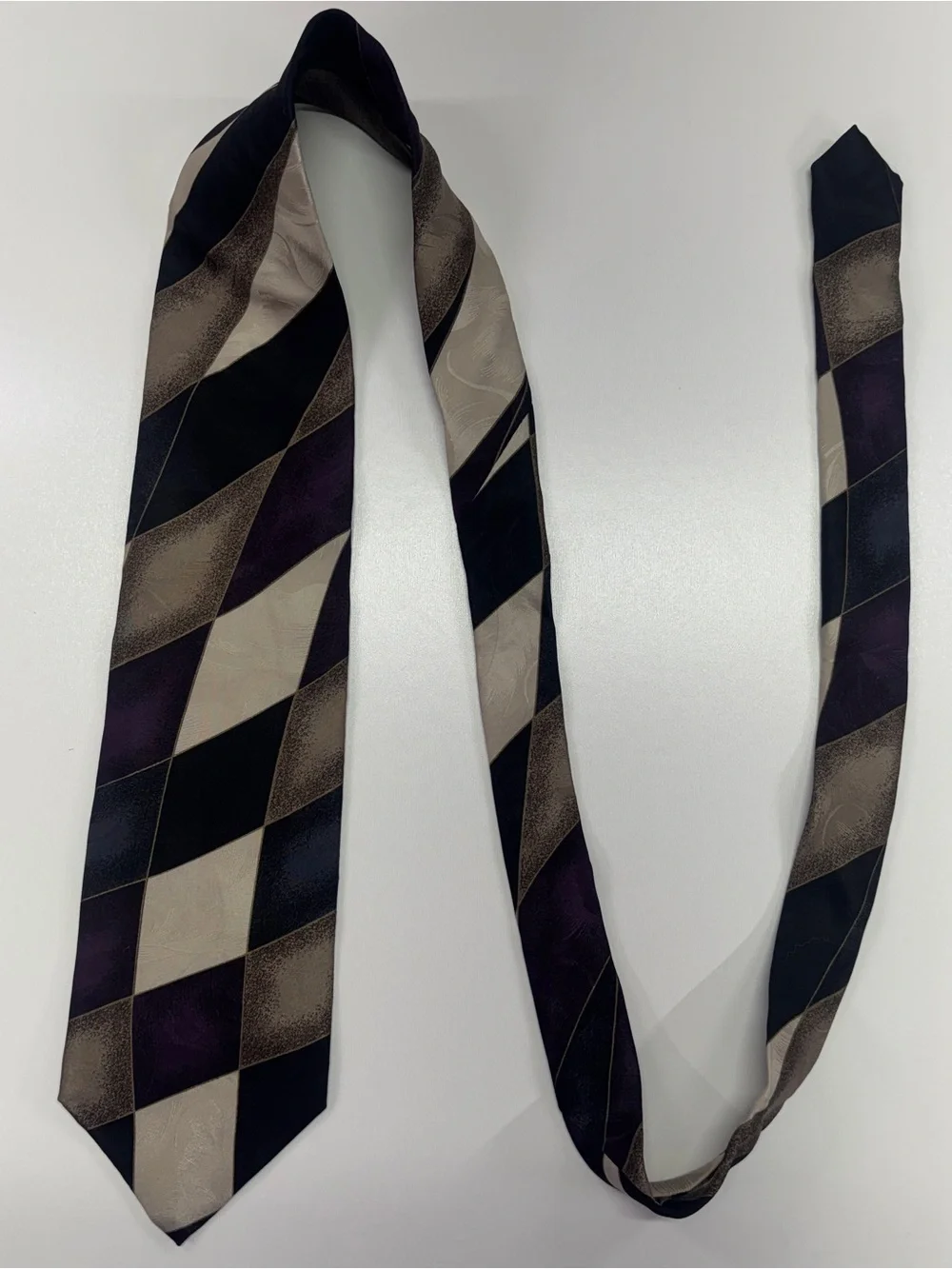 Vintage Geoffrey Beene Italian Silk Wide Geometric Tie Made in USA